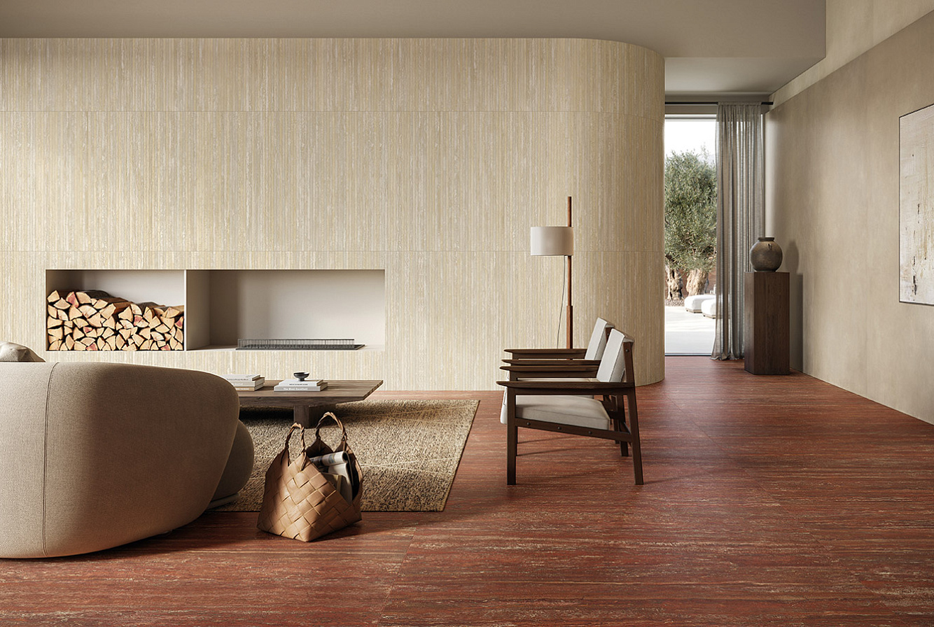 I TRAVERTINI ROSSO VEIN CUT / BEIGE LISTELLO TRATTO
