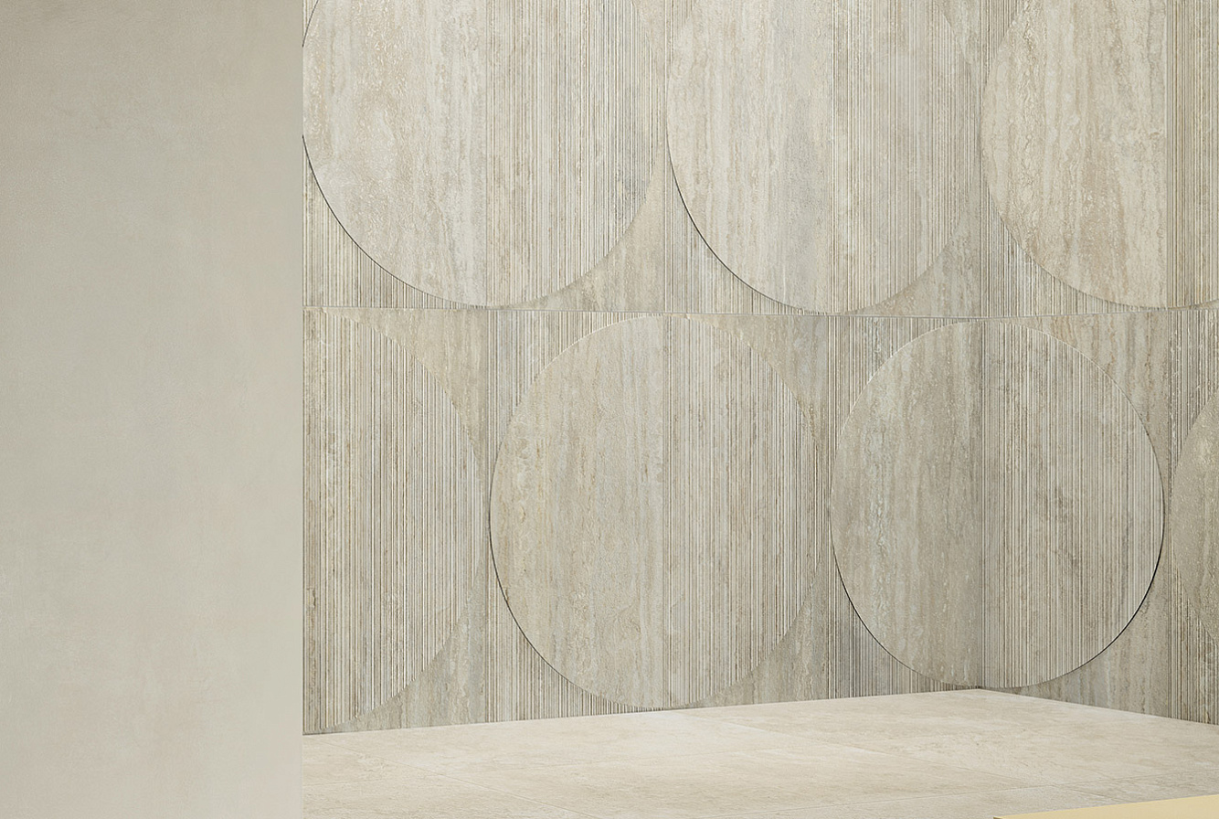 I TRAVERTINI GRIGIO DECORO RADIO 3D