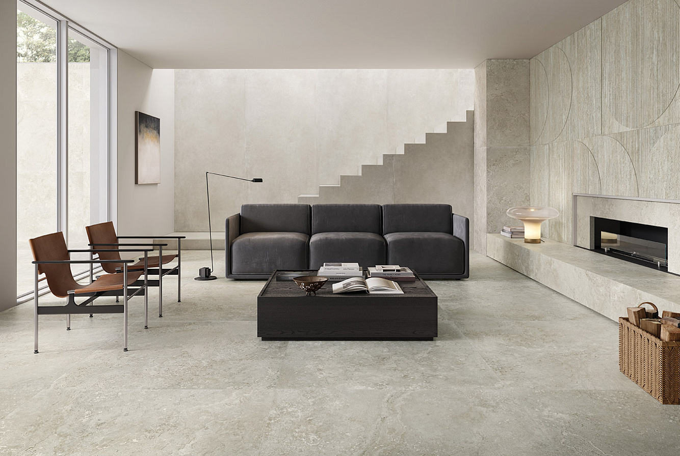 I TRAVERTINI GRIGIO CROSS CUT / GRIGIO DECORO RADIO 3D