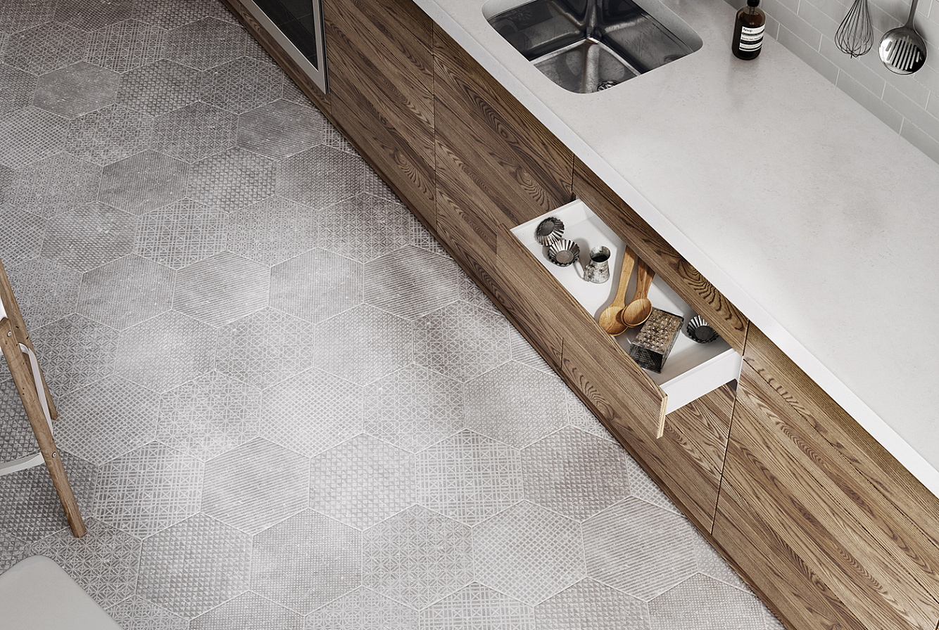 CORALSTONE HEXAGON MELANGE GREY